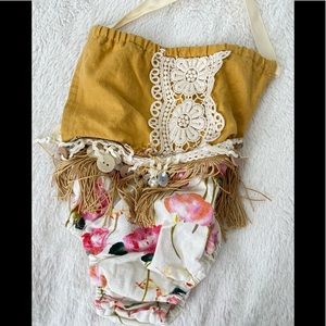 Boho romper outfit for baby girl